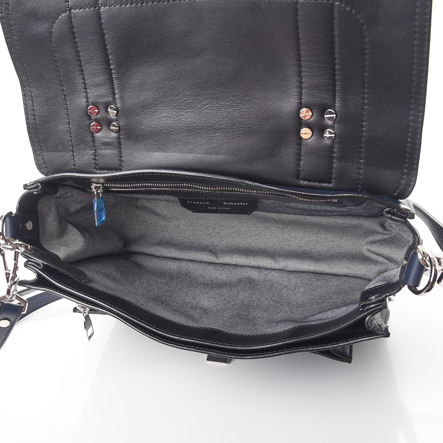Proenza Schouler Grained Calfskin Medium PS1+ Satchel Indigo 5 of 7