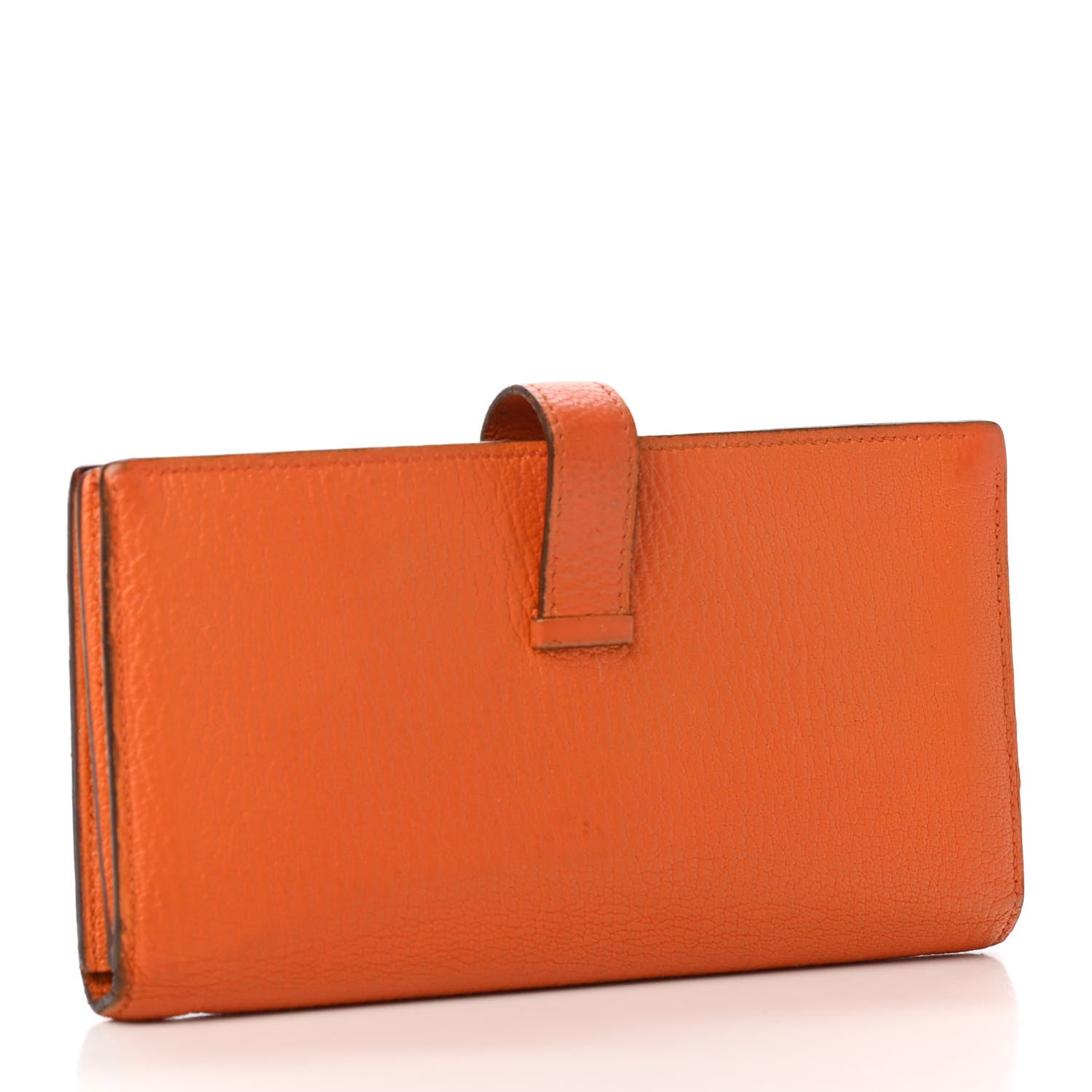 Hermes Chevre Mysore Bearn Gusset Wallet Orange 2 of 4