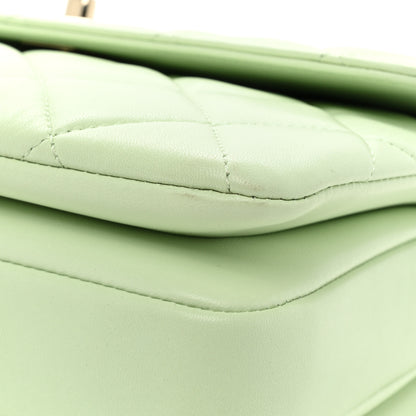 Chanel Lambskin Quilted Small Trendy CC Flap Dual Handle Bag Light Green 13 of 17