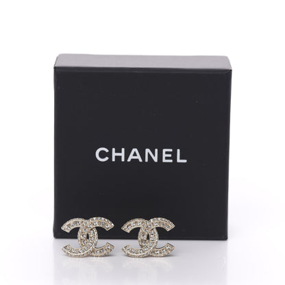 Chanel Crystal Timeless CC Earrings Light Gold 5 of 5