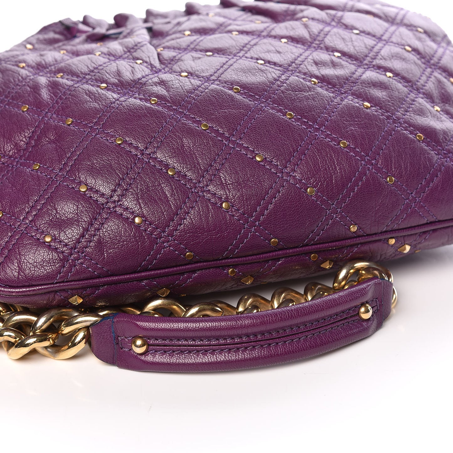 Calfskin Quilted Stardust Shoulder Bag Purple