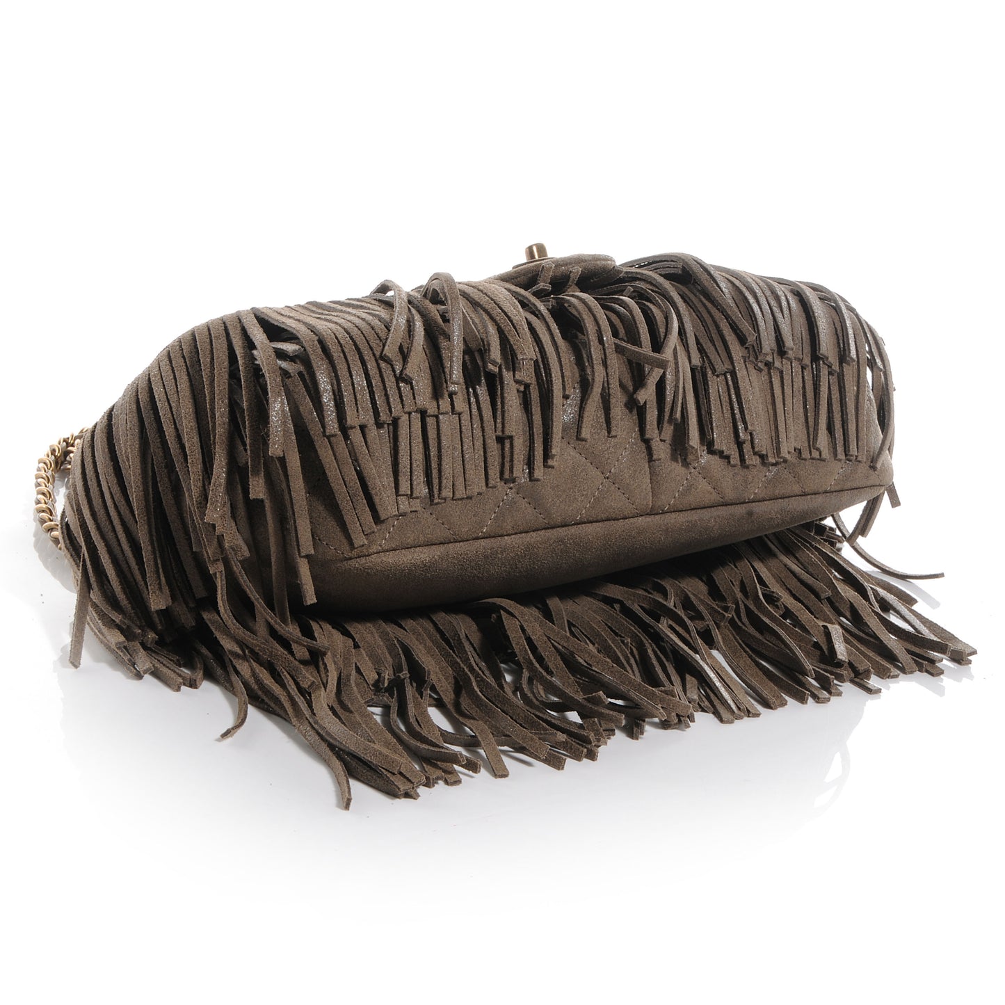Calfskin Paris Dallas Fringe Flap Grey