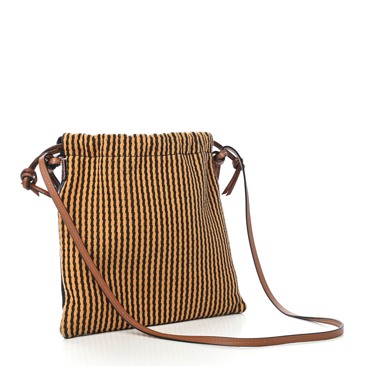 Loewe Canvas Calfskin Print Paulas Ibiza Stripes Cushion Crossbody Tan Multicolor 3 of 10
