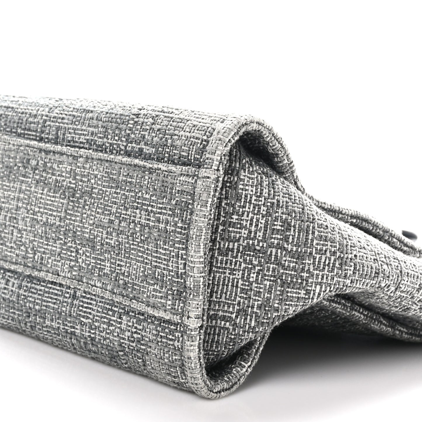 Woven Straw Raffia Small Deauville Tote Grey
