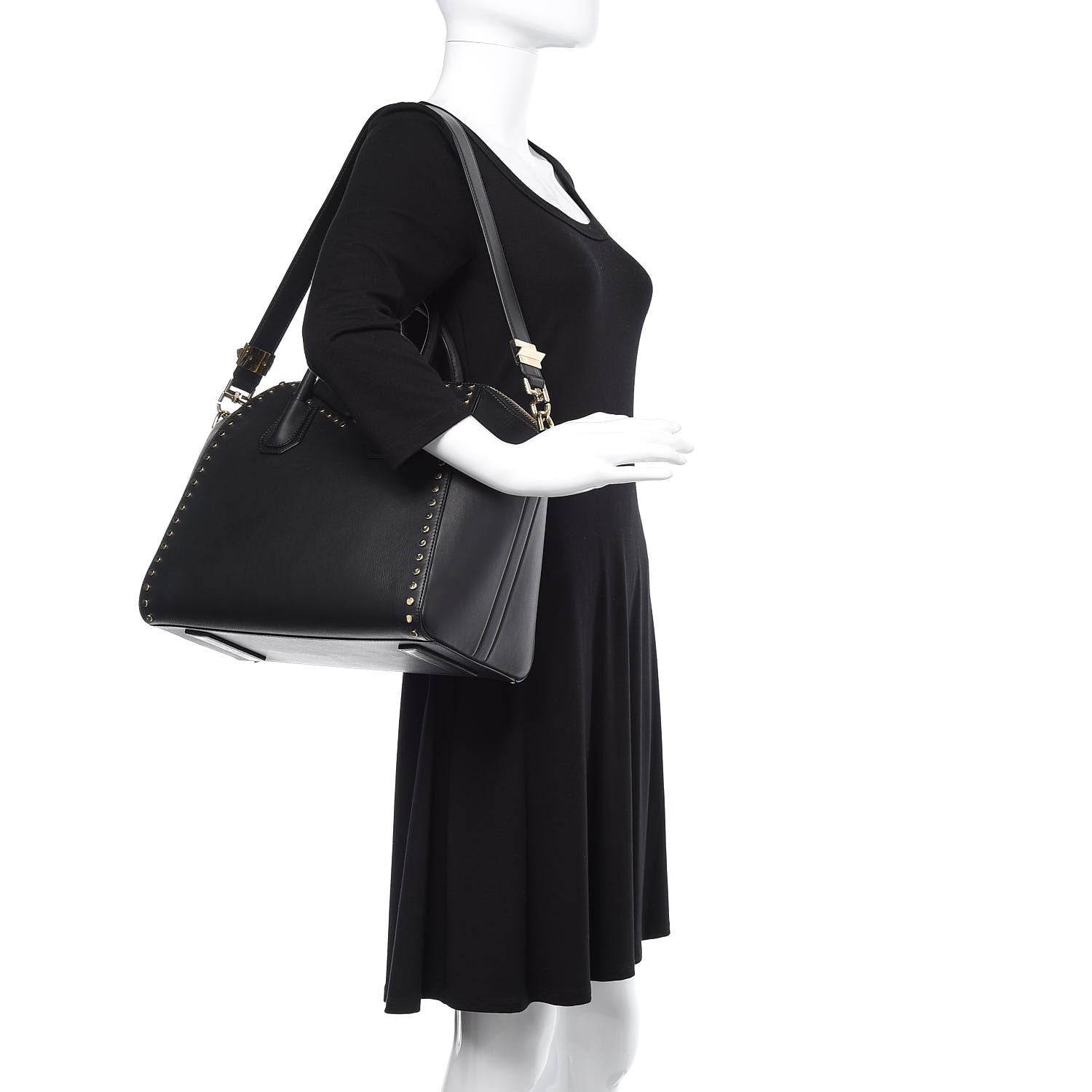 Givenchy Calfskin Medium Studded Antigona Black 2 of 16