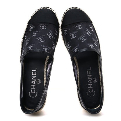 Chanel Mesh Grosgrain CC Espadrilles 36 Black White 2 of 9