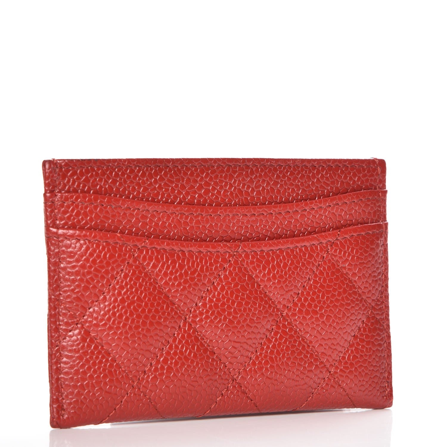 Chanel Caviar Quilted Card Holder Red 7 of 9