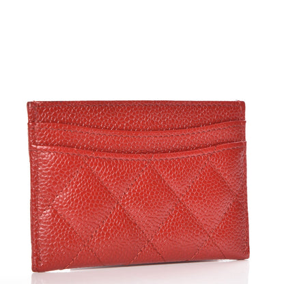 Chanel Caviar Quilted Card Holder Red 7 of 9