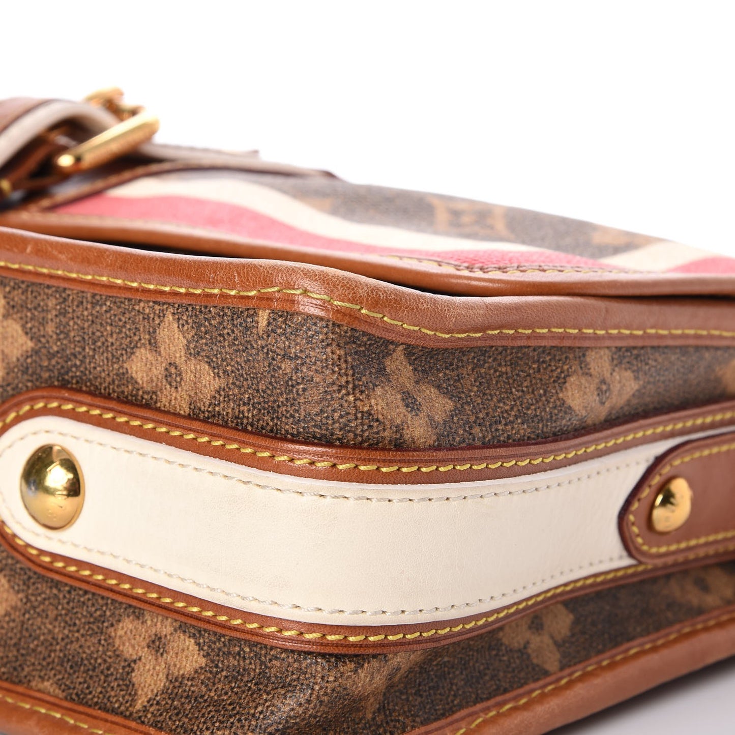 Monogram Rayures Tisse Clutch Red