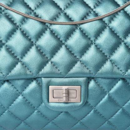 Chanel Metallic Calfskin Quilted Snake Chain 2.55 Reissue Flap Turquoise 8 of 15