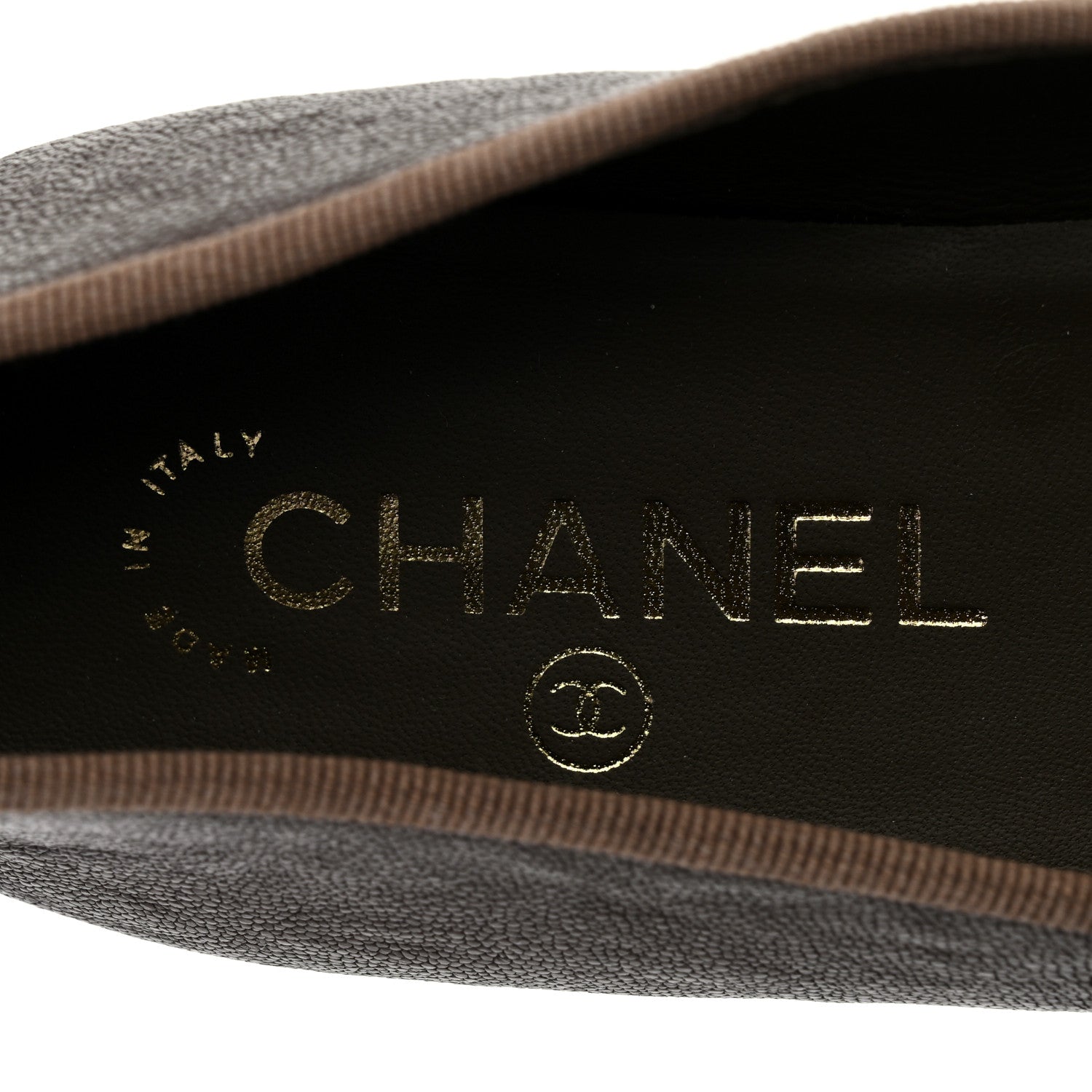 Chanel Caviar CC Cap Toe Ballerina Flats 37 Brown 6 of 9