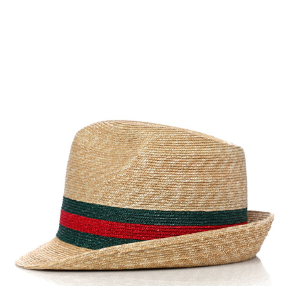 Gucci Abaca Straw Web Fedora Hat M 3 of 9