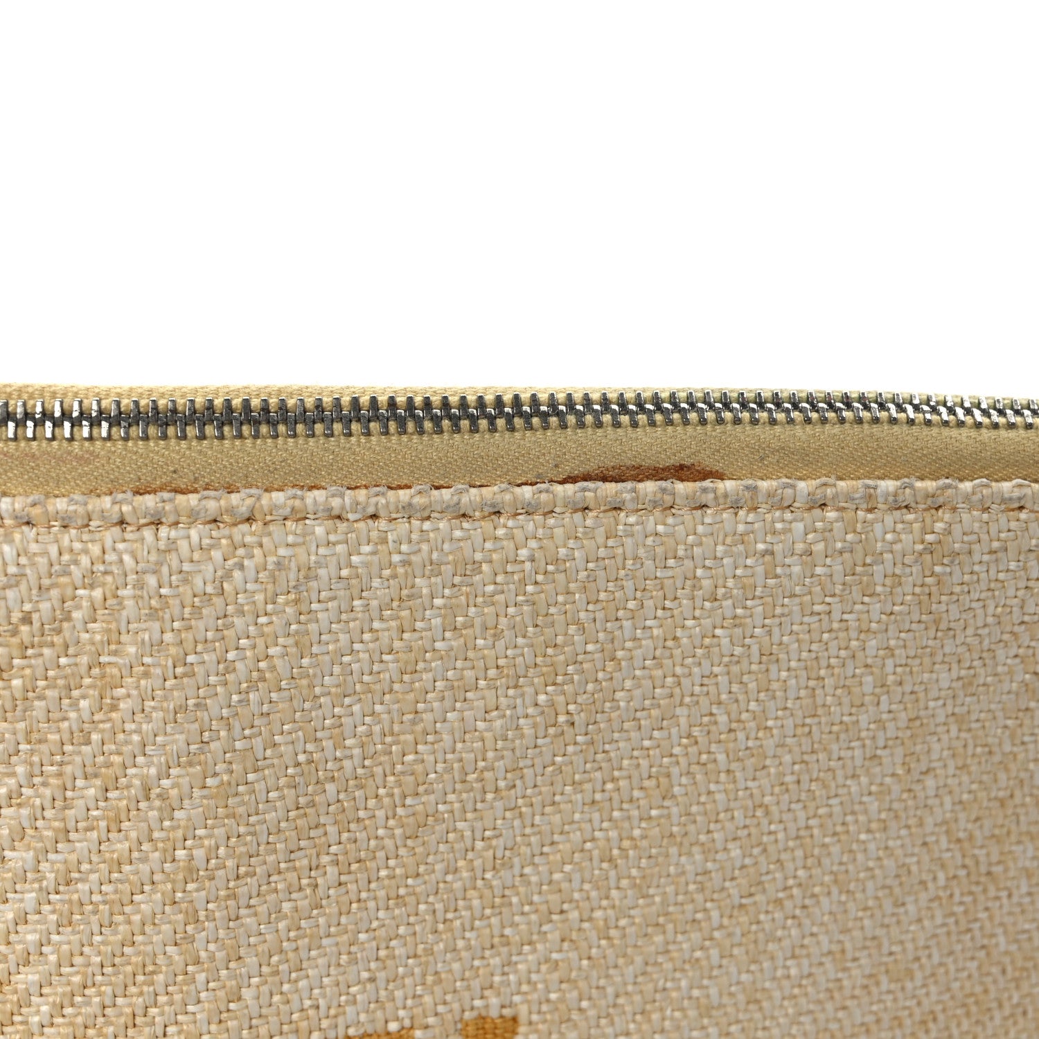 Chanel Woven Raffia Large Deauville Pouch White 10 of 10