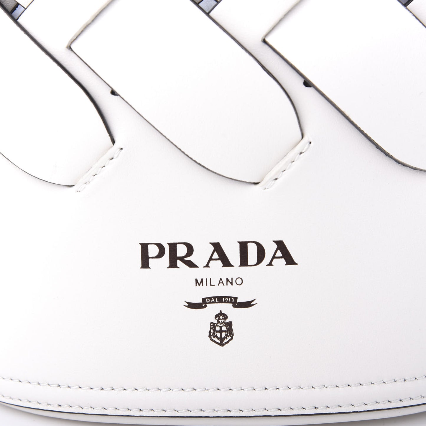 Vitello Intreccio Bucket Bag White
