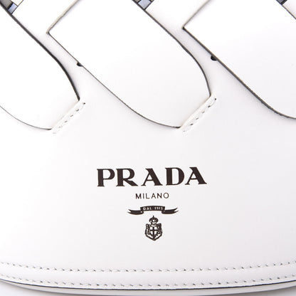 Prada Vitello Intreccio Bucket Bag White 9 of 9