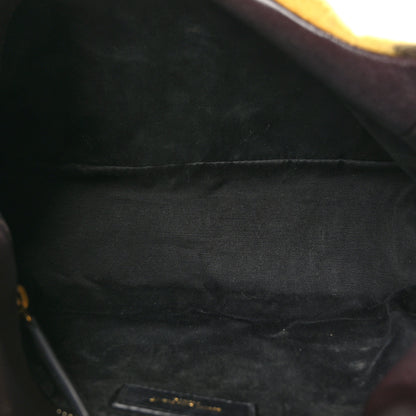 Saint Laurent Tie Dye Wool Quilted Small Loulou Puffer Monogram Chain Satchel Yellow Pacific Blue Dark Pecan 5 of 10