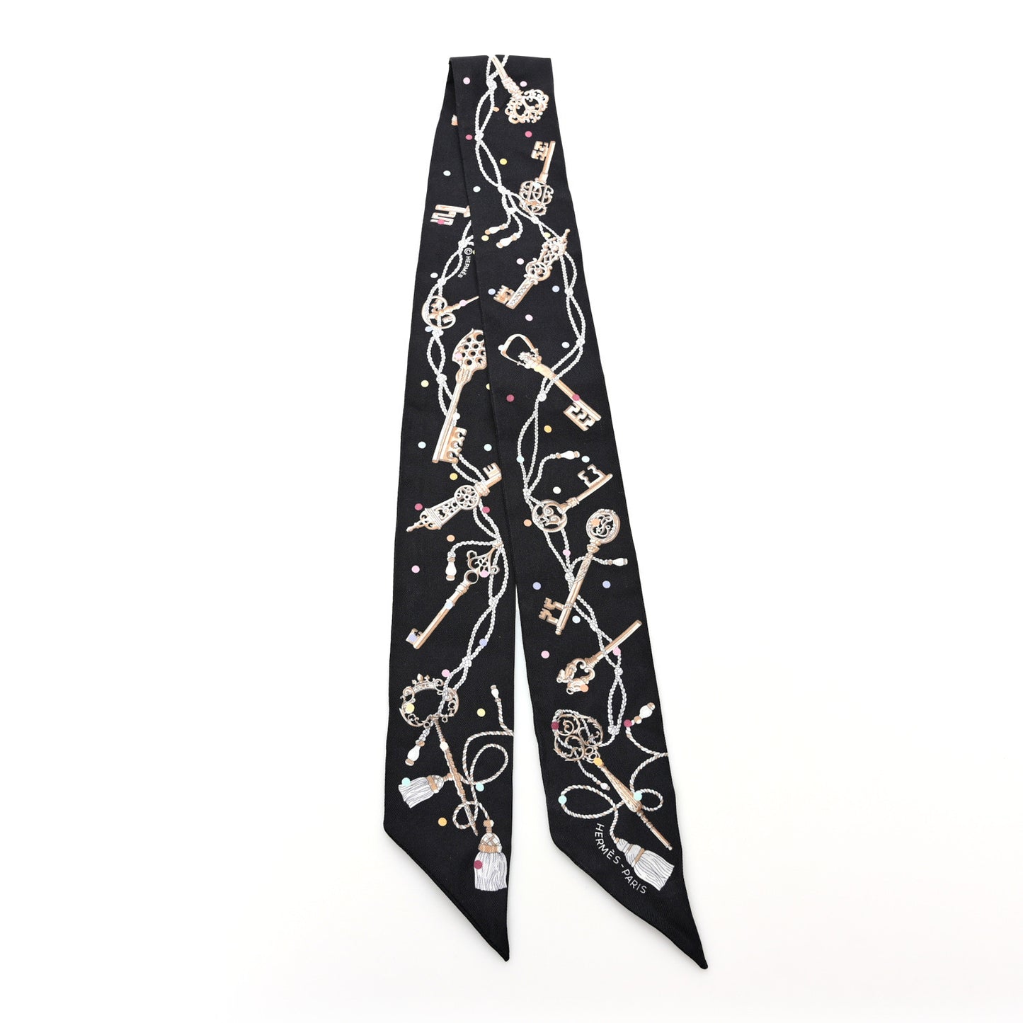 Silk Les Cles A Pois Twilly Black Beige Rose Multicolor