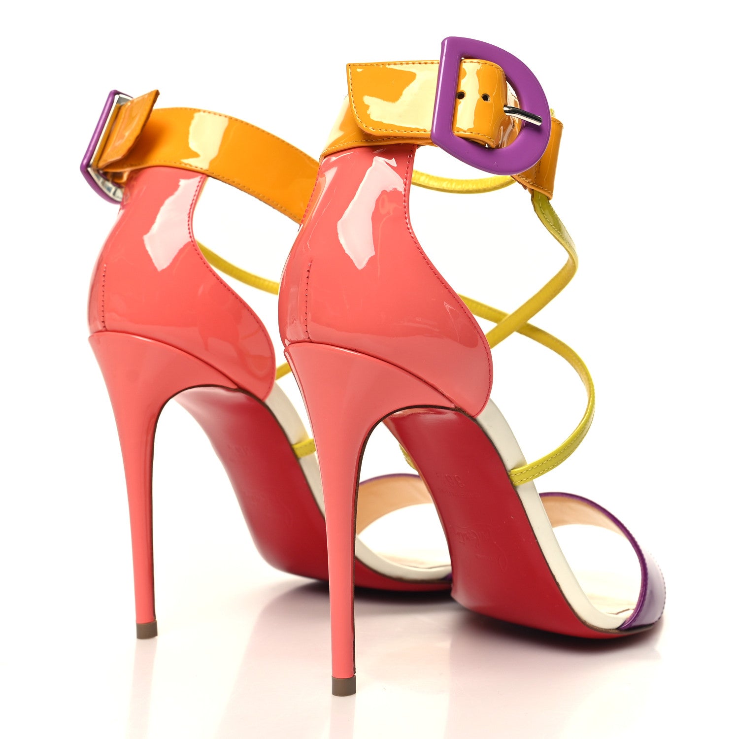 Christian Louboutin Patent Calfskin Choca 100 Sandals 36.5 Multicolor 5 of 8