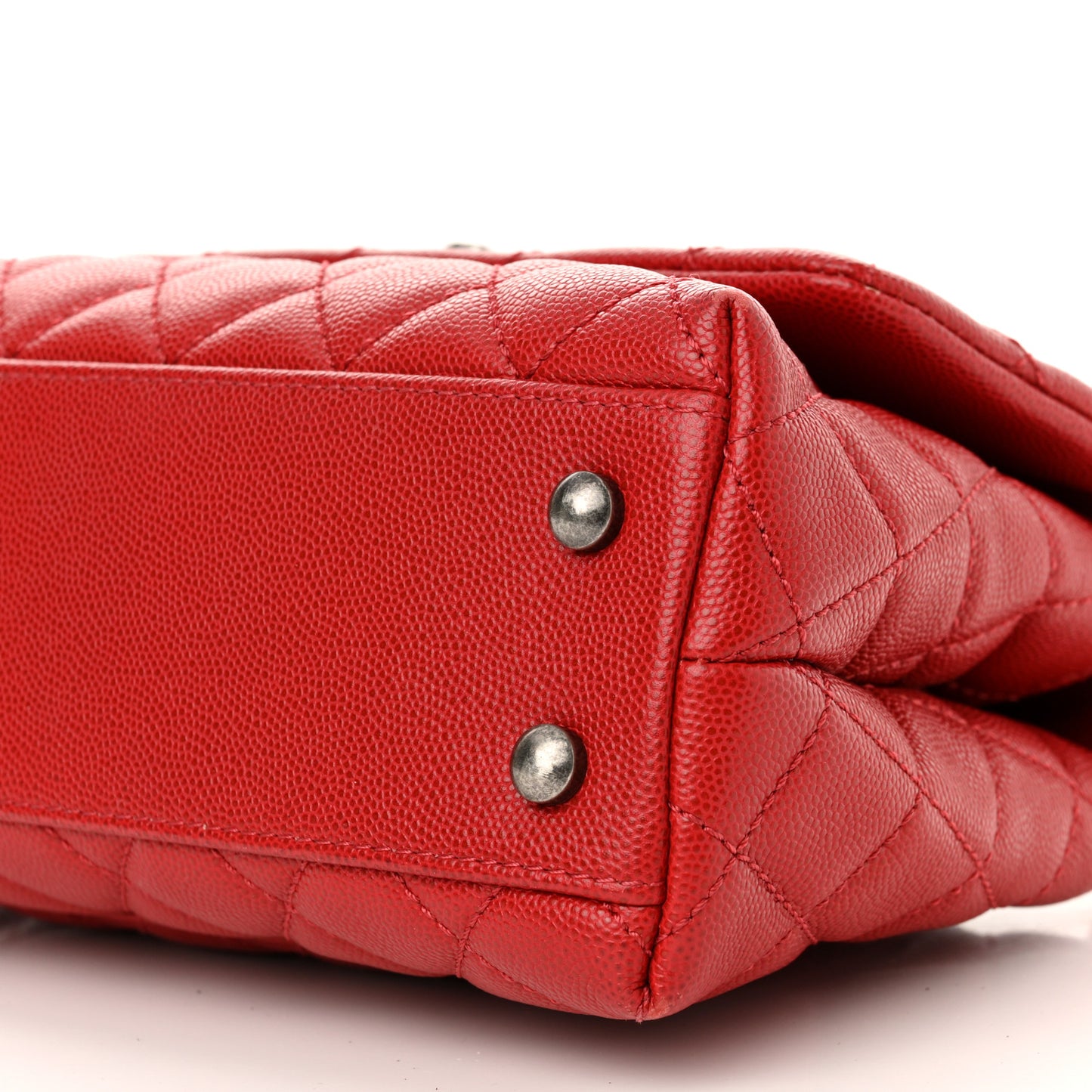 Caviar Quilted Mini Coco Handle Flap Red