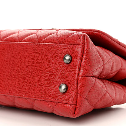 Chanel Caviar Quilted Mini Coco Handle Flap Red 10 of 12