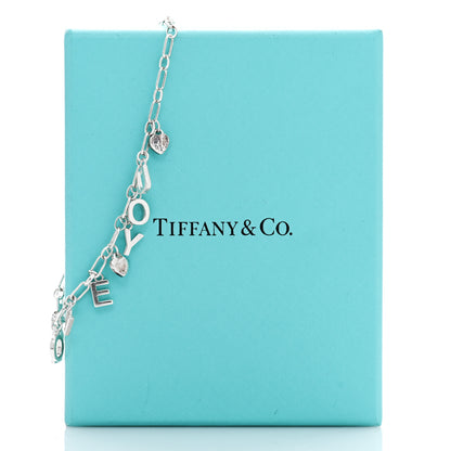 Tiffany Sterling Silver Enamel I Love You Charm Bracelet Blue 4 of 4