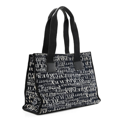 Burberry Canvas Logo Tote Black White 3 of 13