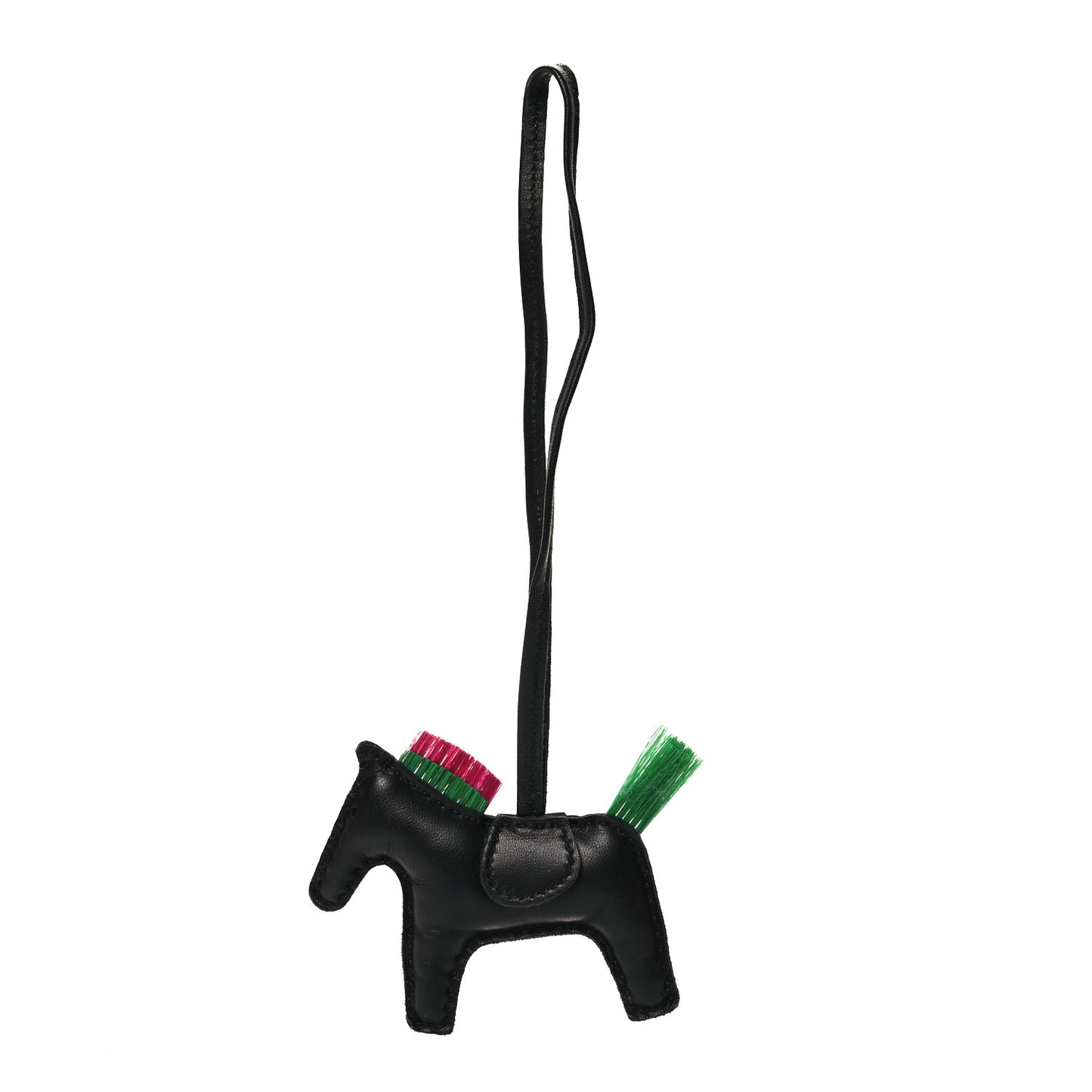 Milo Lambskin Horse Hair Grigri Rodeo Punk Horse Bag Charm PM Black Menthe Magnolia