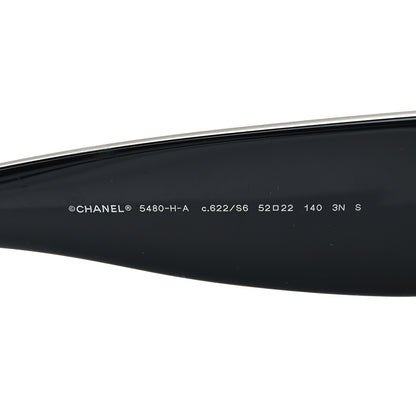 Chanel Acetate Pearl Rectangle Sunglasses 5480-H-A Black 5 of 9