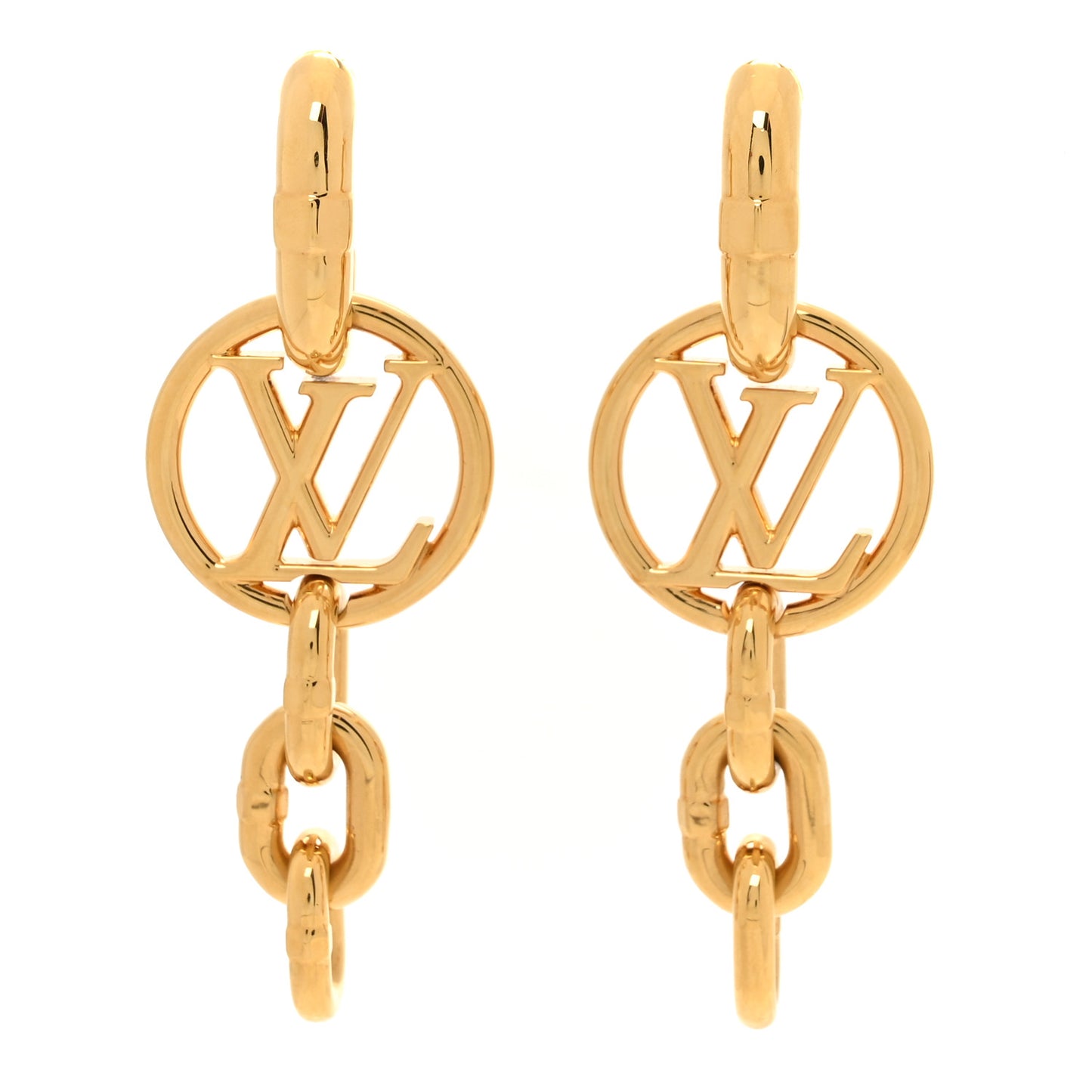 LV Chain It Earrings Gold