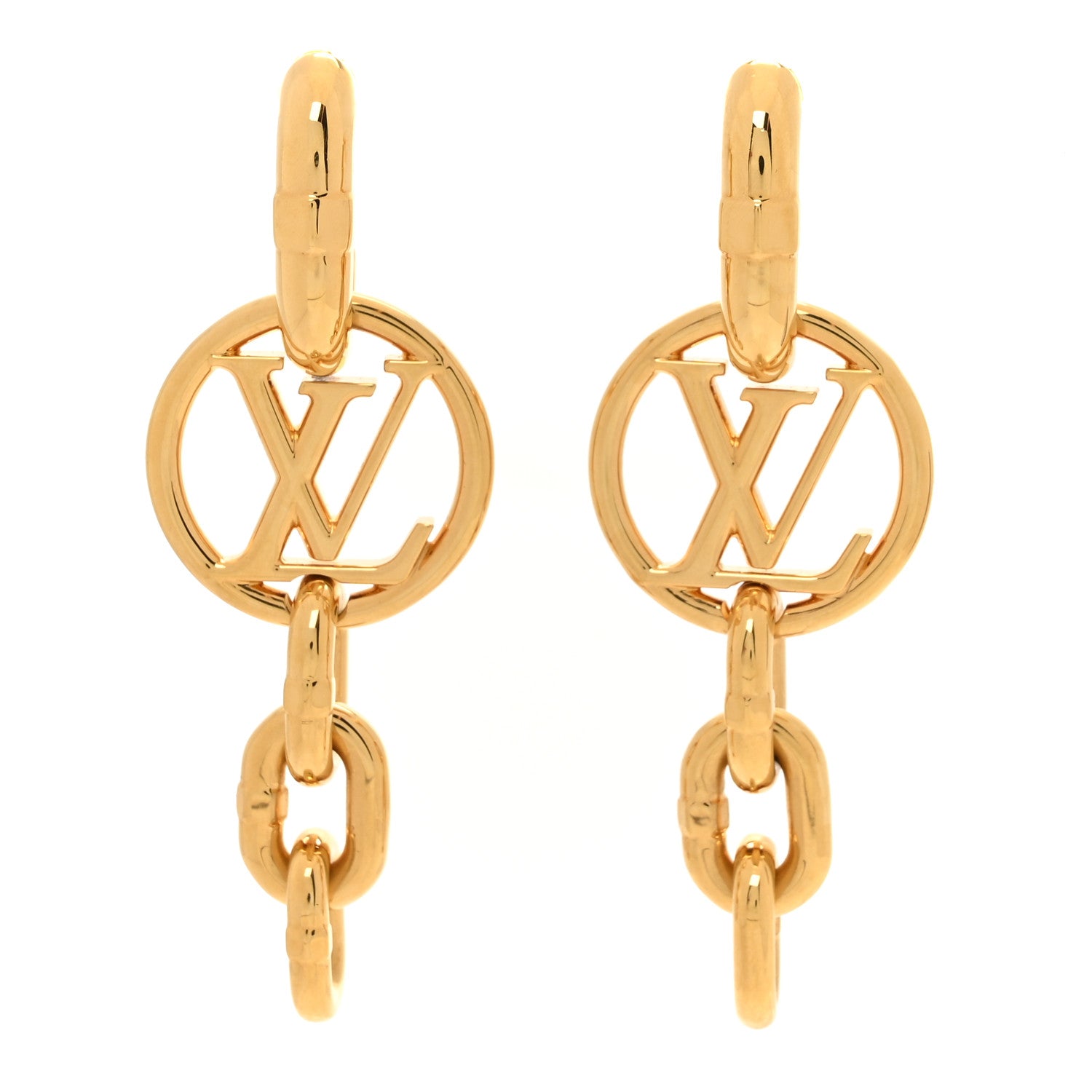 Louis Vuitton LV Chain It Earrings Gold 1 of 7