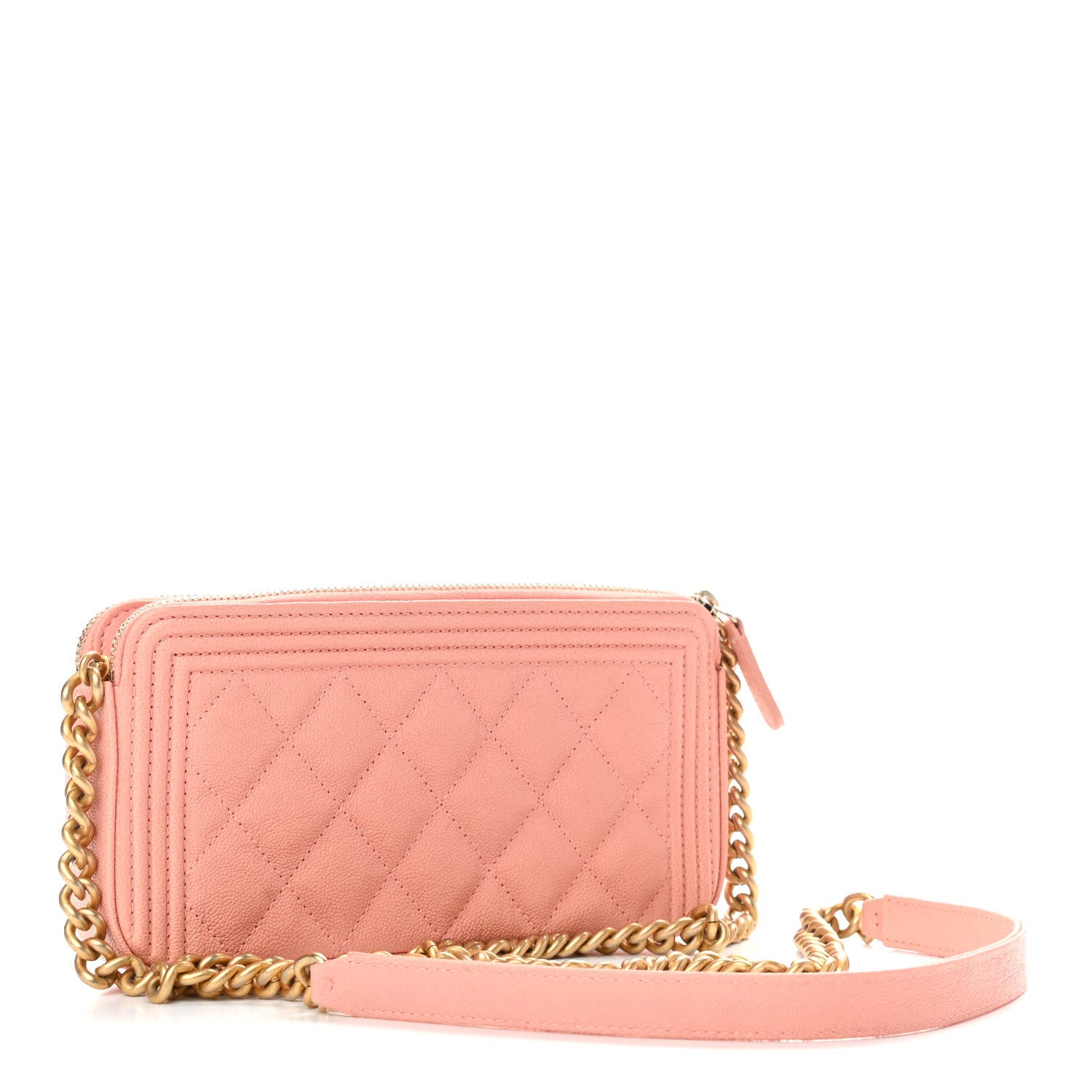 Chanel Caviar Quilted Small Boy Clutch With Chain Light Pink 3 of 13