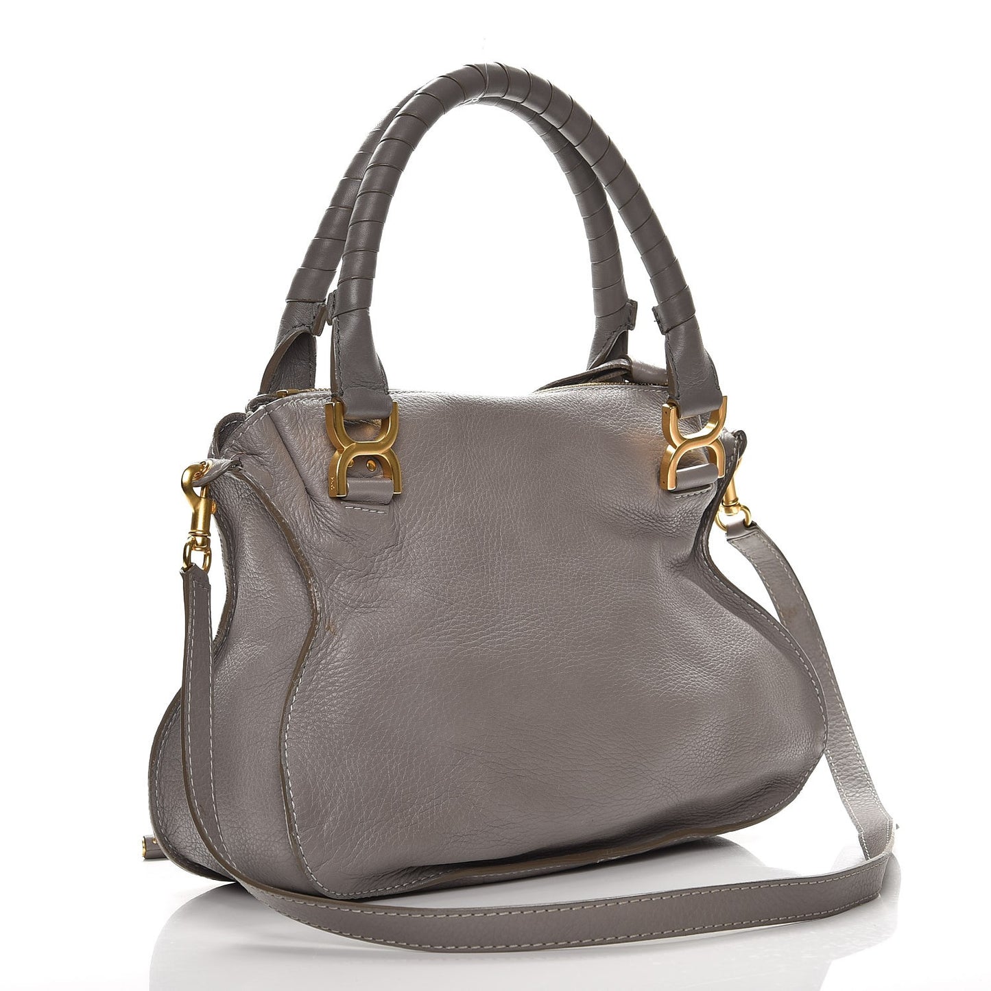 Calfskin Medium Marcie Satchel Cashmere Grey