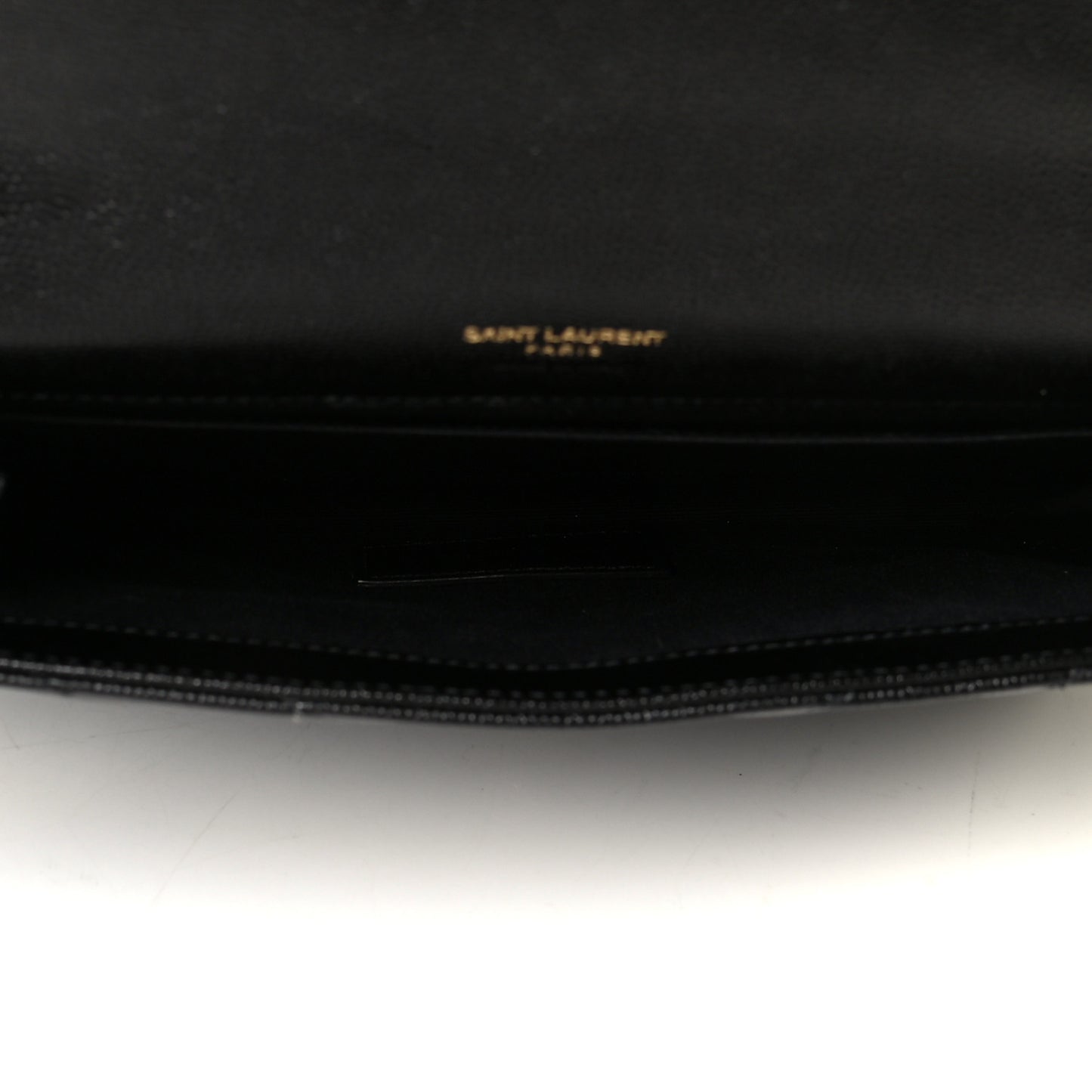 Grain De Poudre Matelasse Chevron Monogram Envelope Clutch Black
