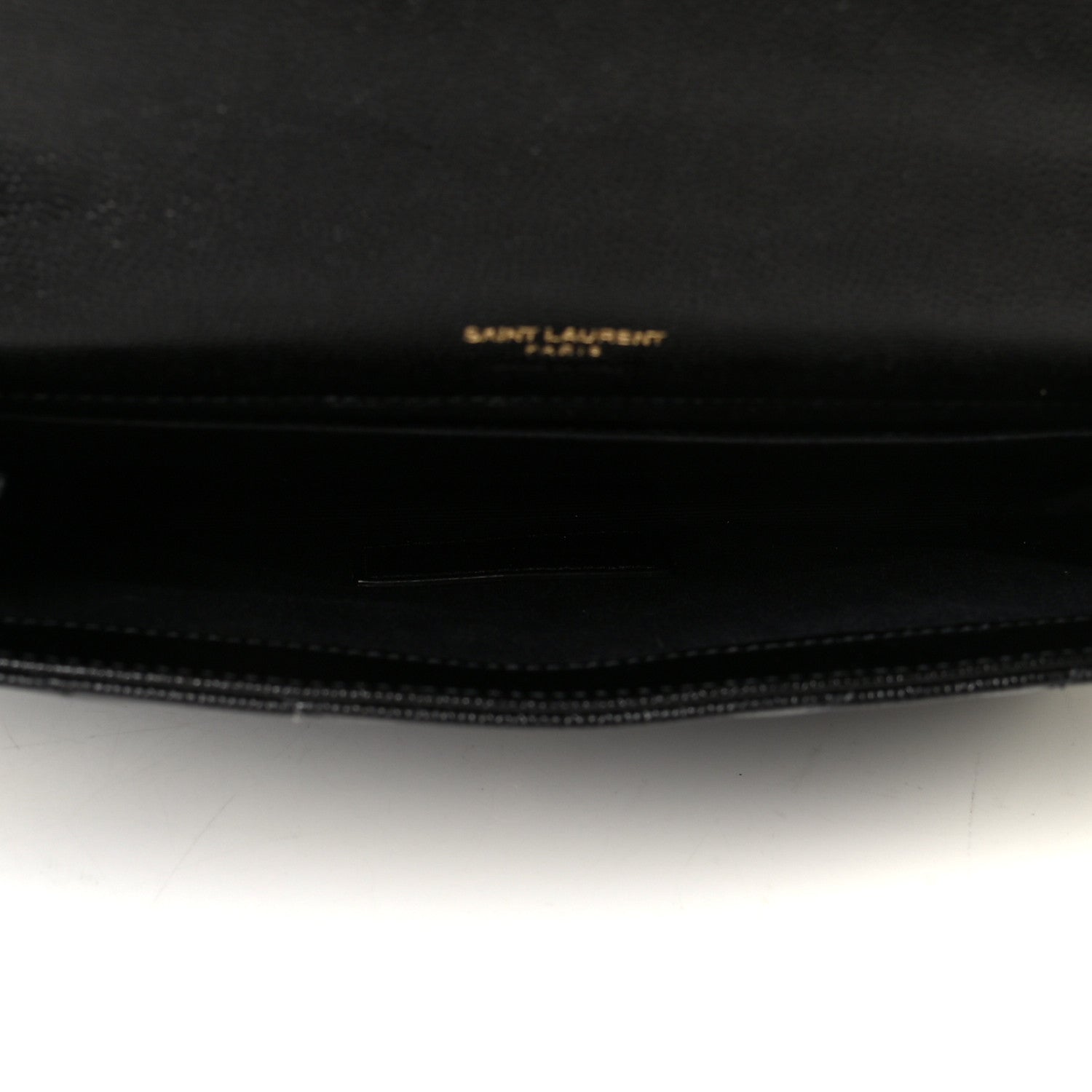 Saint Laurent Grain De Poudre Matelasse Chevron Monogram Envelope Clutch Black 4 of 4
