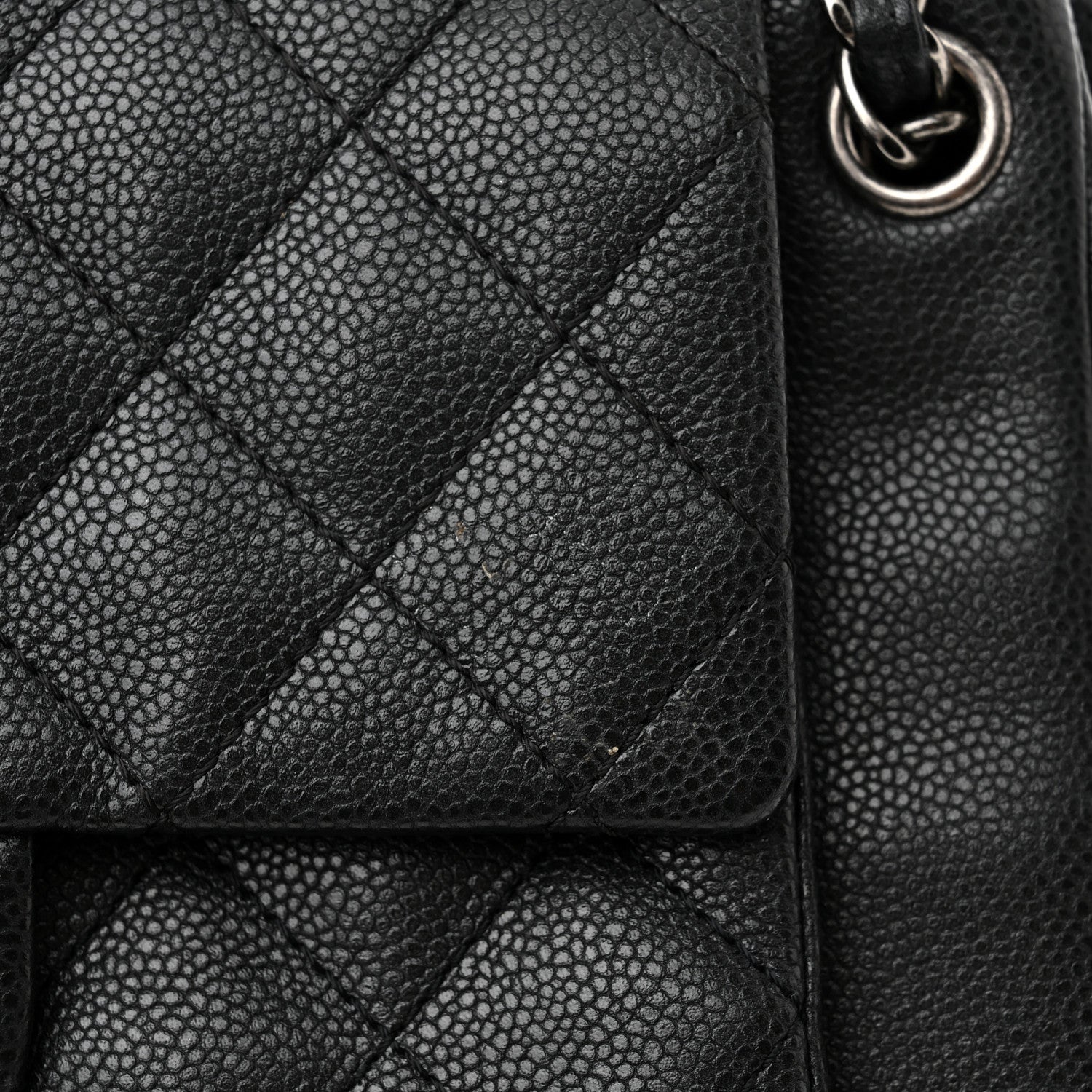 Chanel Caviar Quilted CC Accordion Shopping Bag Black 11 of 12