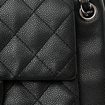 Chanel Caviar Quilted CC Accordion Shopping Bag Black 11 of 12