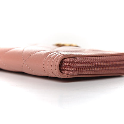 Chanel Caviar Quilted Boy Small Zip Around Wallet Pink 6 of 14