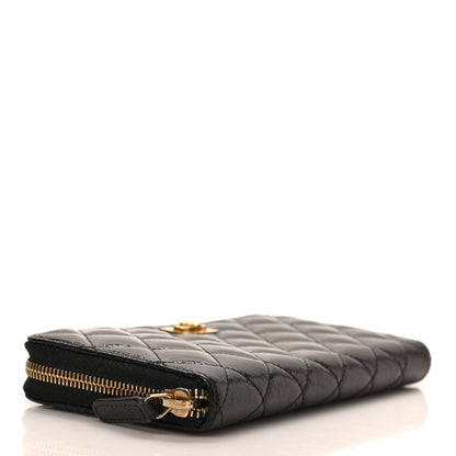 Chanel Aged Calfskin Quilted Reissue Large Gusset Zip Around Wallet Black 4 of 7