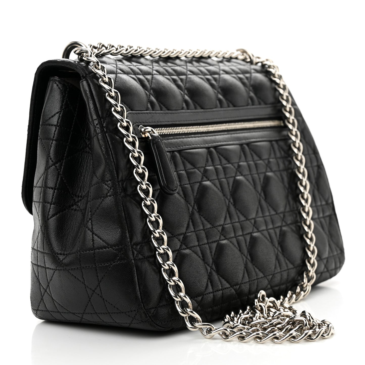 CHRISTIAN DIOR Lambskin Cannage Small Miss Dior Flap Black