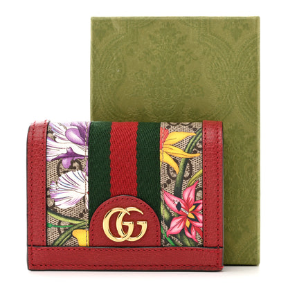 Gucci GG Supreme Monogram Flora Web Ophidia Card Case Red 11 of 11