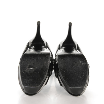 Saint Laurent Vitello Vernice Tribute 105 Platform Sandals 38.5 Black 5 of 9
