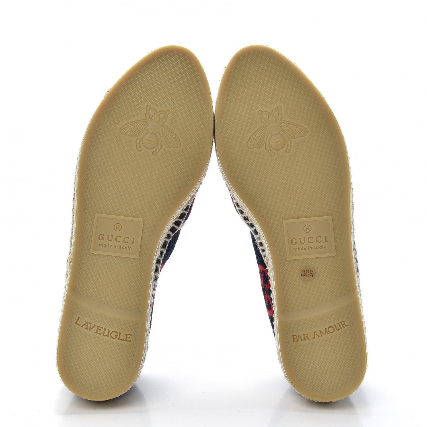 Gucci Terry Cloth GG Monogram Espadrilles 35.5 Blue Red 5 of 8
