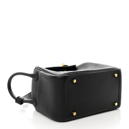 Hermes Taurillon Clemence Mini Lindy 20 Black 4 of 10