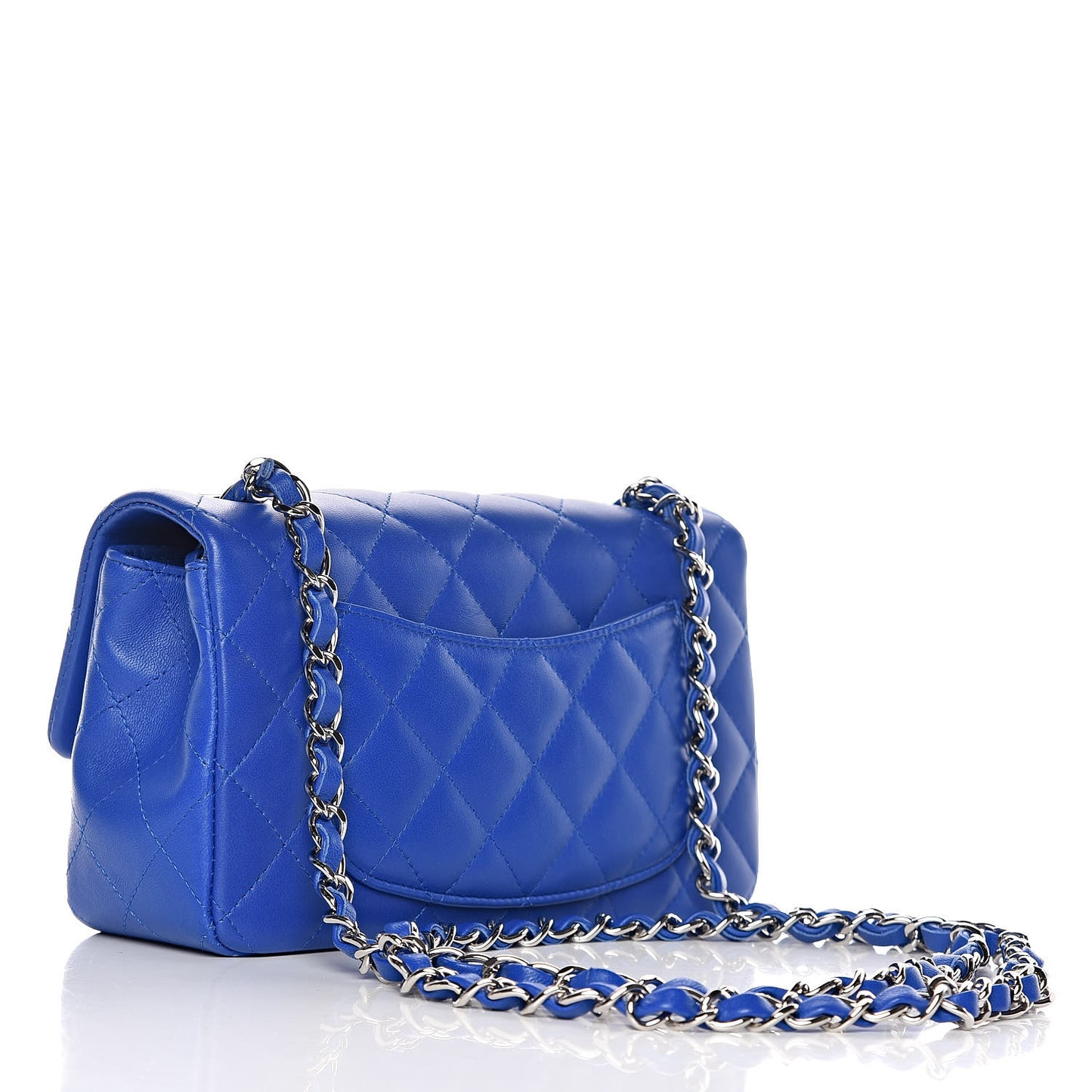 Lambskin Quilted Mini Rectangular Flap Royal Blue