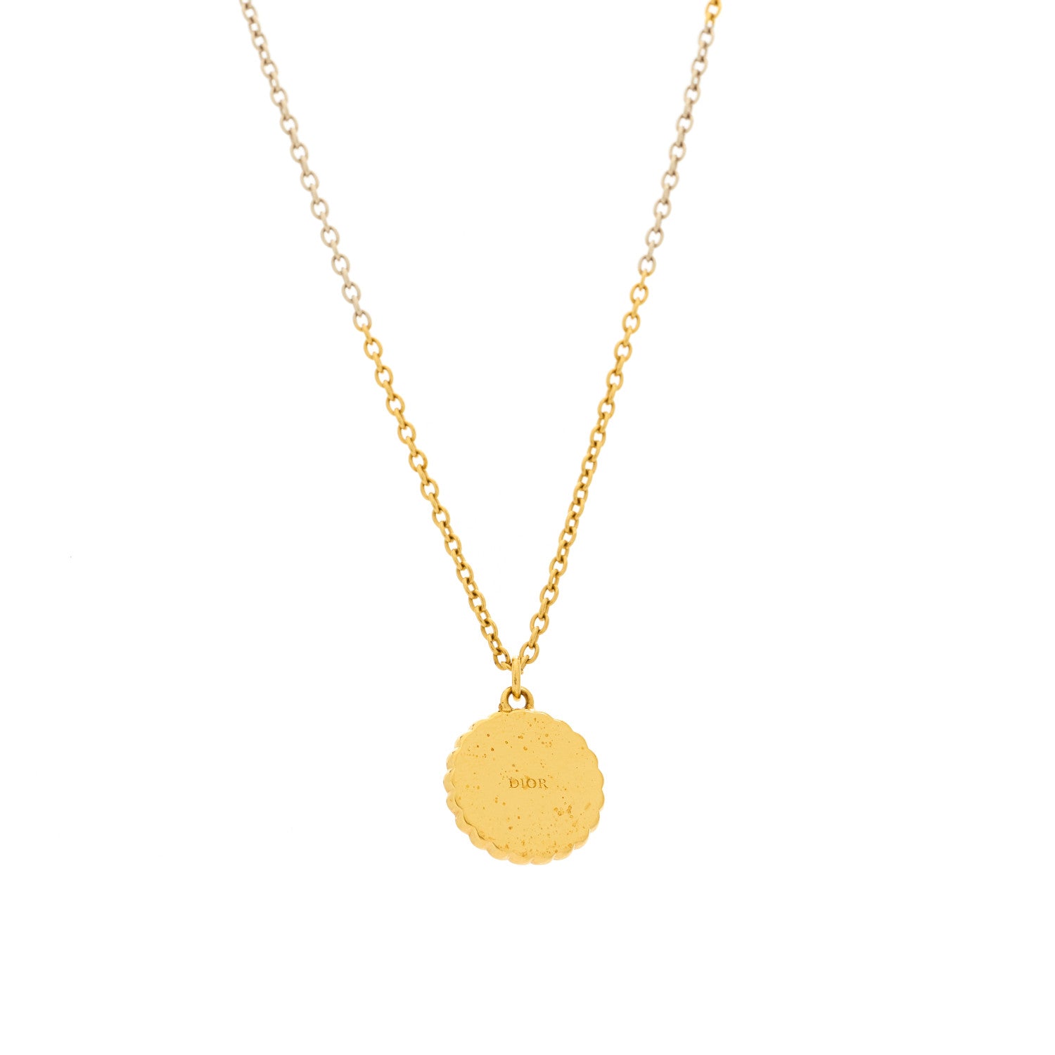 Christian Dior Metal Pearl CD Necklace Gold Black 4 of 6