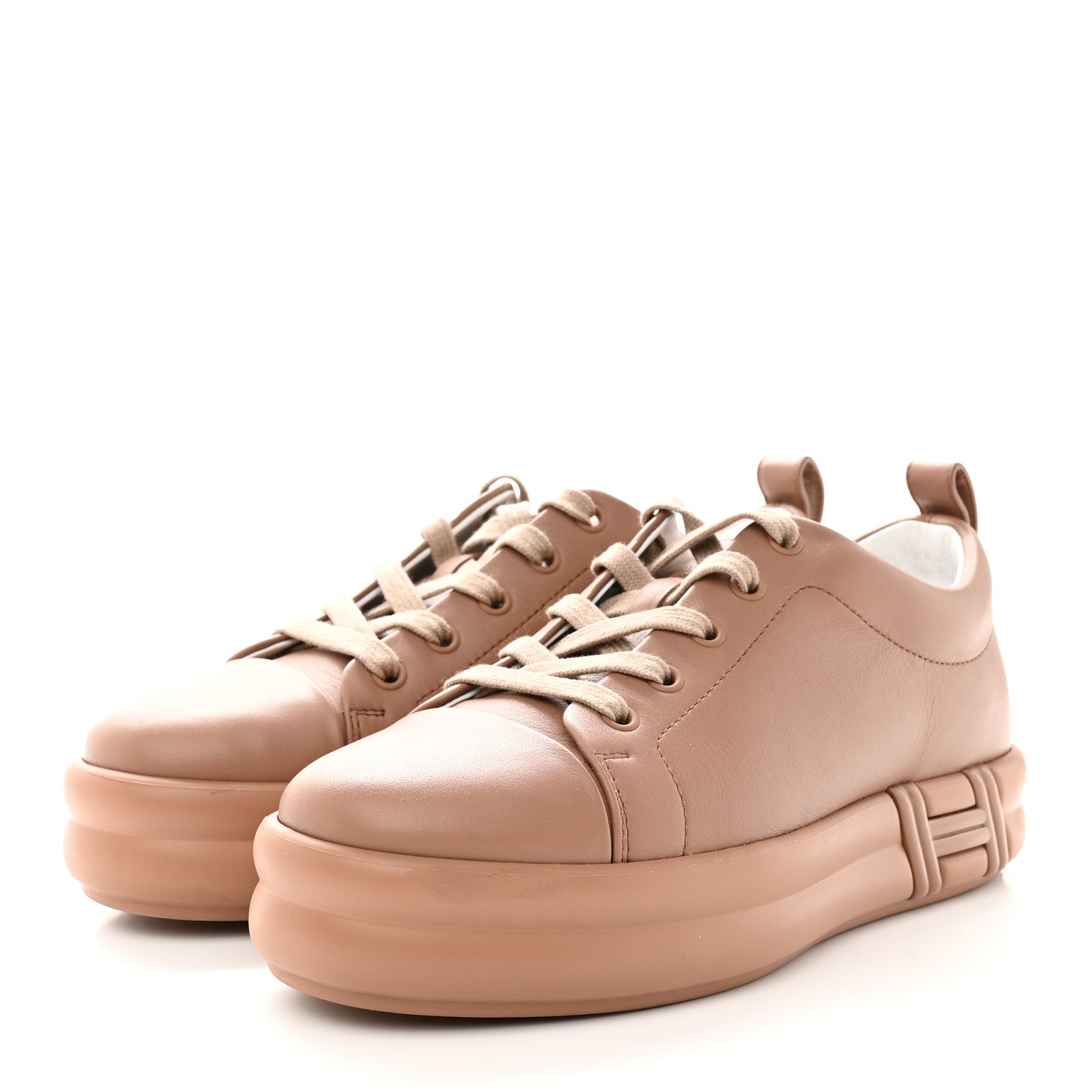 Hermes Calfskin Womens Happy Sneakers 37 Rose Perle 3 of 10