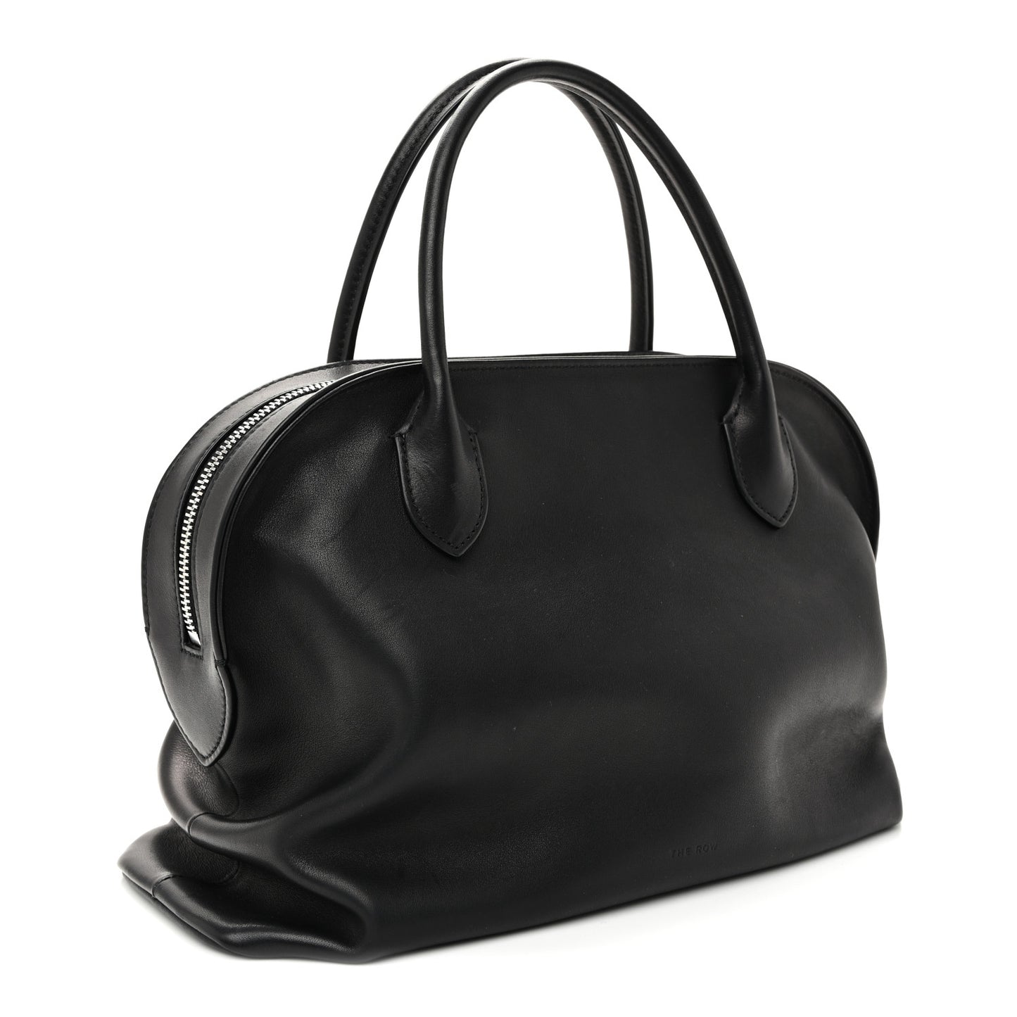 Polished Saddle Calfskin Agnes Bag Black