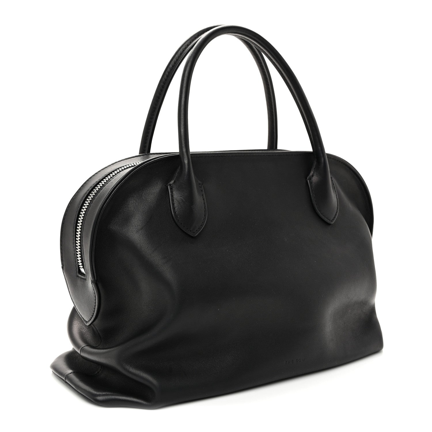 The Row Polished Saddle Calfskin Agnes Bag Black 9 of 17