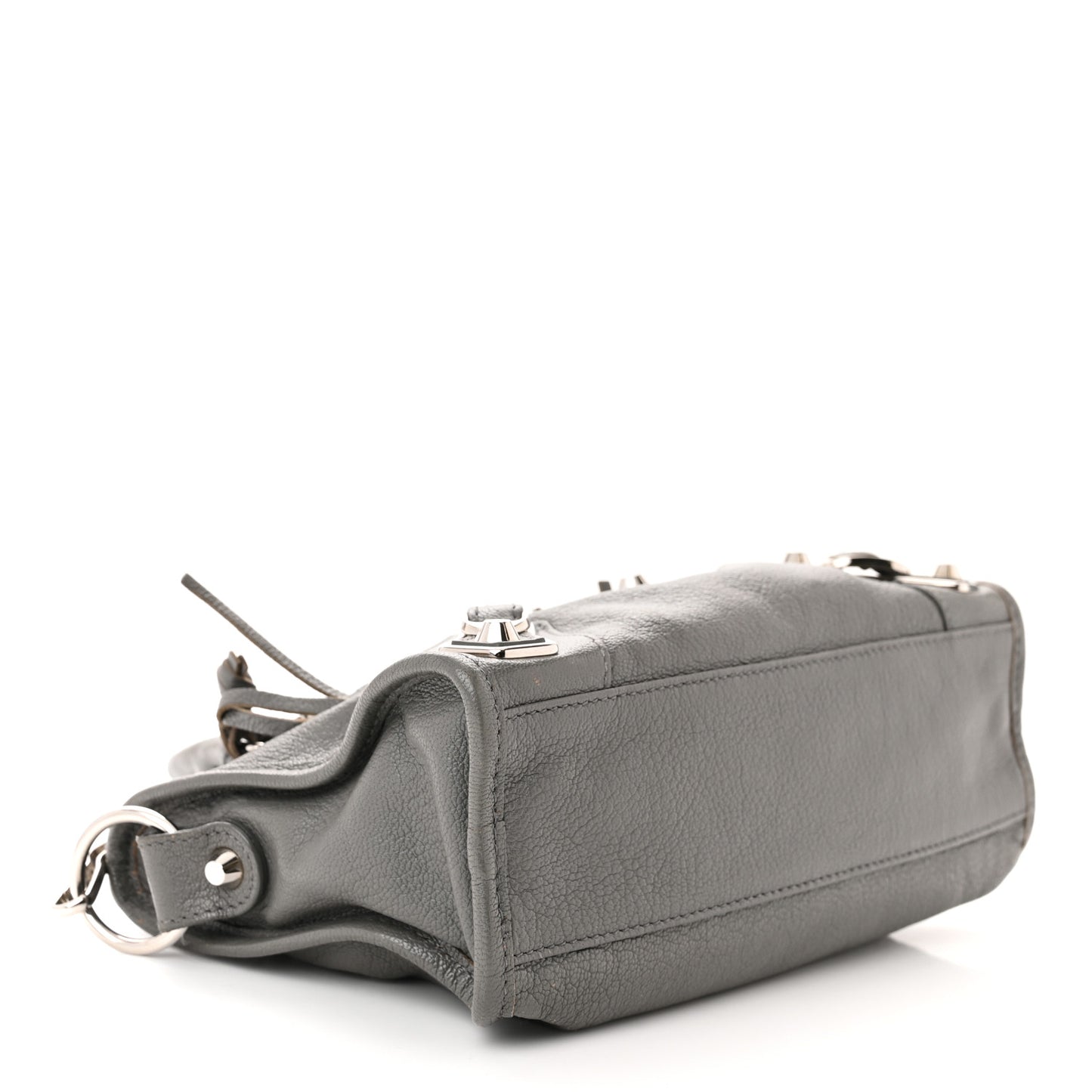 Chevre Silver Metallic Edge Hardware Mini City Gris Acier