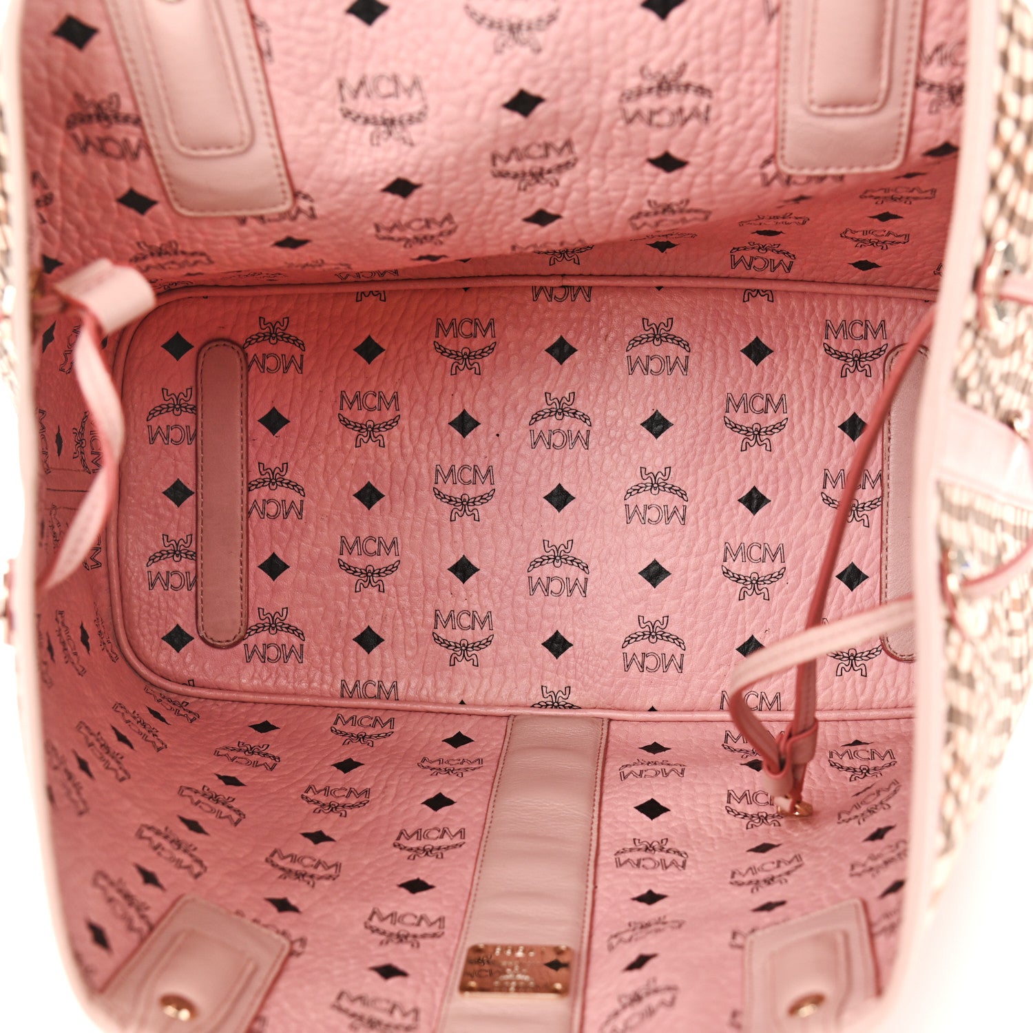 MCM Visetos Medium Liz Reversible Shopper Tote Soft Pink 9 of 19